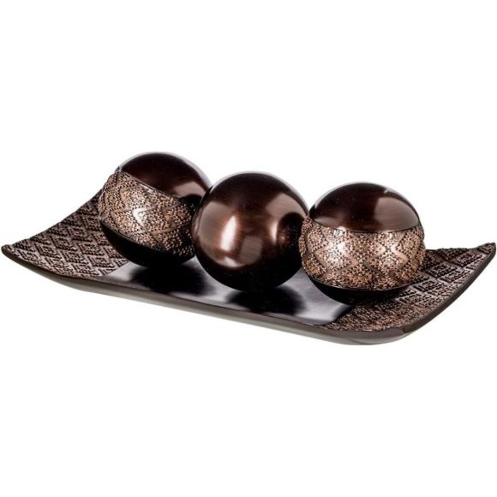Home Decor Tray and Orbs Set - Coffee Table Decor Centerpiece Table Decorations